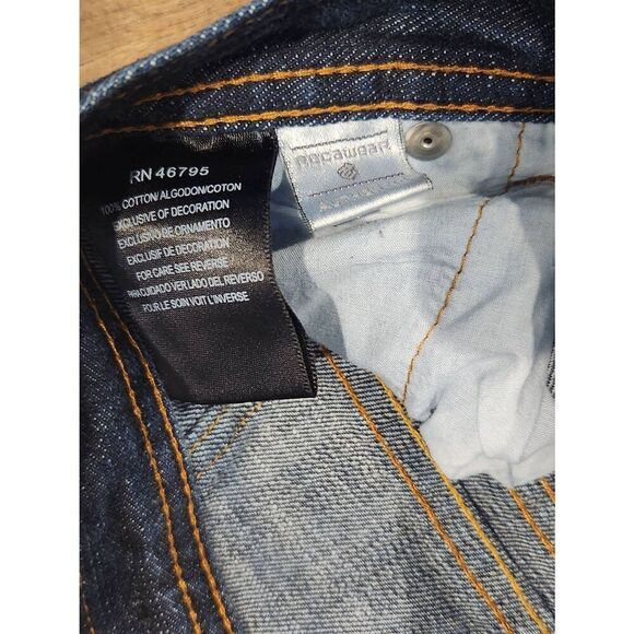 Rocawear wide-leg embroidered womens 14 (28x28) dark wash Y2K embroidered - Picture 5 of 9